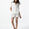 Linnen-katoenen Shorts voor dames | Gestreepte | 2,5″
