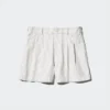 Linnen-katoenen Shorts voor dames | Gestreepte | 2,5″
