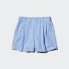 Linnen-katoenen Shorts voor dames | Gestreepte