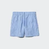 Linnen-katoenen Shorts voor dames | Gestreepte