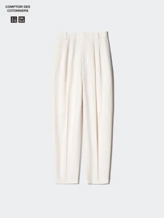 Linnenmix broek met wijde pijpen voor dames