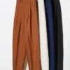 Linnenmix broek met wijde pijpen voor dames