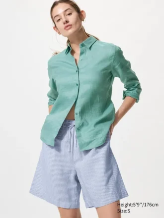 Linnenmix Easy Shorts voor dames | Streep