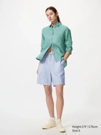 Linnenmix Easy Shorts voor dames | Streep