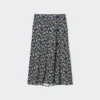 Midi-rok met print en split voor dames