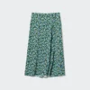Midi-rok met print en split voor dames