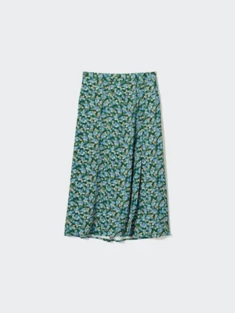 Midi-rok met print en split voor dames