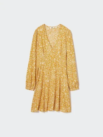Mini-jurk met V-hals en Longsleeves voor dames