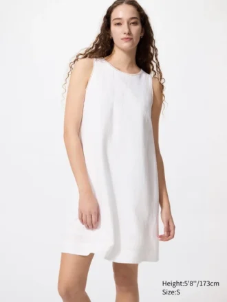 Mini-jurk van linnenmix voor dames