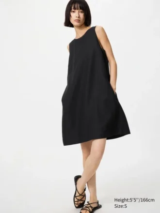 Mini-jurk van linnenmix voor dames