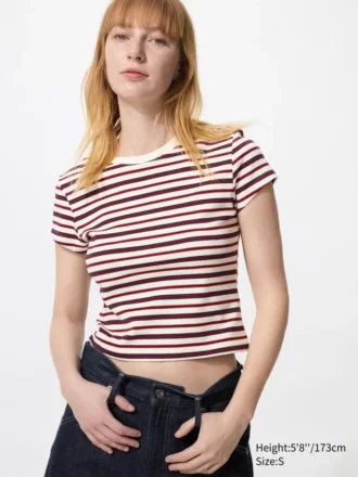 Mini-T-shirt voor dames | Gestreepte