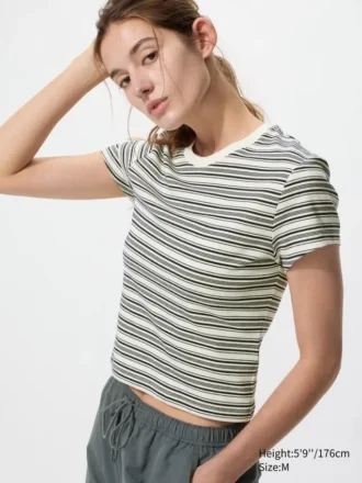 Mini-T-shirt voor dames | Gestreepte