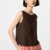 Mouwloze blouse van linnenmix voor dames