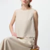 Mouwloze blouse van linnenmix voor dames