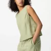 Mouwloze blouse van linnenmix voor dames