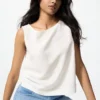 Mouwloze blouse van linnenmix voor dames