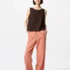 Mouwloze blouse van linnenmix voor dames