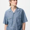 Oversized chambray overhemd voor heren