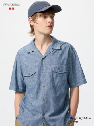 Oversized chambray overhemd voor heren