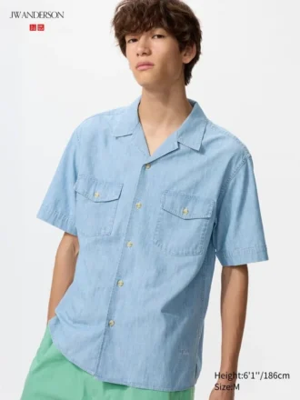 Oversized chambray overhemd voor heren