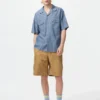 Oversized chambray overhemd voor heren