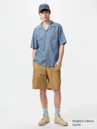 Oversized chambray overhemd voor heren