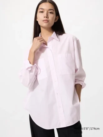Oversized katoen overhemd voor dames | Gestreepte