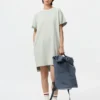 Oversized tweekleurige T-shirtjurk voor dames
