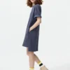 Oversized tweekleurige T-shirtjurk voor dames