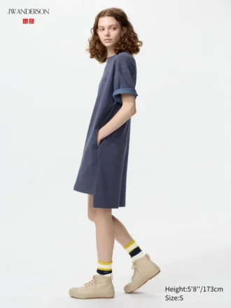 Oversized tweekleurige T-shirtjurk voor dames