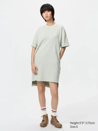 Oversized tweekleurige T-shirtjurk voor dames