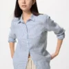 Premium Linen damesoverhemd | Gestreepte