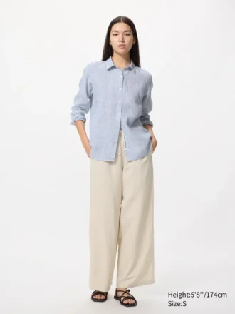 Premium Linen damesoverhemd | Gestreepte