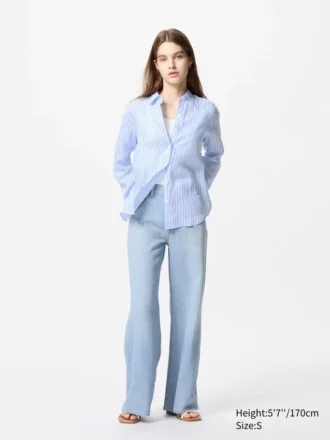 Premium Linen damesoverhemd | Gestreepte