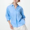 Premium Linen damesoverhemd met skipp kraag