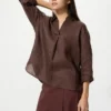 Premium Linen damesoverhemd met skipp kraag