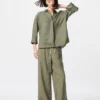 Premium Linen damesoverhemd met skipp kraag