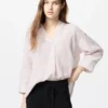 Premium Linen damesoverhemd met skipp kraag | Gestreepte