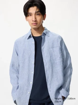 Premium Linen herenoverhemd | Gestreepte