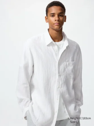 Premium Linen herenoverhemd | Gestreepte