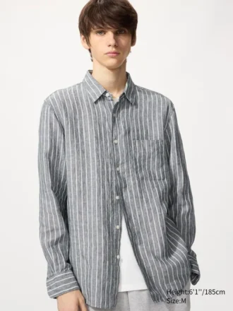Premium Linen herenoverhemd | Gestreepte