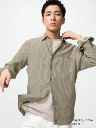 Premium Linen herenoverhemd | Gestreepte