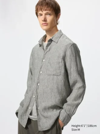 Premium Linen herenoverhemd | Gestreepte