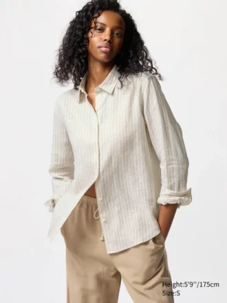 Premium Linen overhemd voor dames | Gestreepte