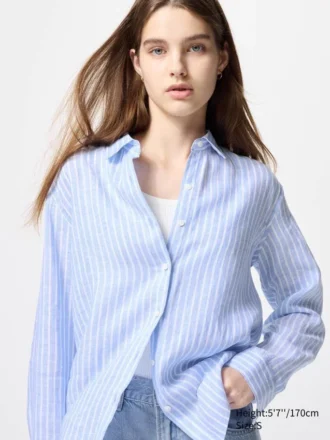 Premium Linen overhemd voor dames | Gestreepte