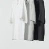 Premium Linen oversized herenoverhemd | Korte mouwen