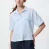 Premium Linen Skipper Boxy-overhemd voor dames | Korte mouwen