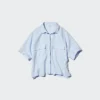 Premium Linen Skipper Boxy-overhemd voor dames | Korte mouwen