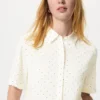 Rayon blouse met korte mouwen voor dames | Stippen