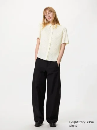 Rayon blouse met korte mouwen voor dames | Stippen
